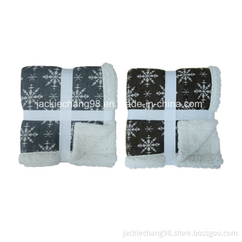 Cable-Knit Blanket with Sherpa Backing